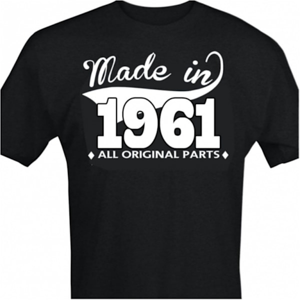 Svart T-shirt med design - Made in 1961 - All original parts M