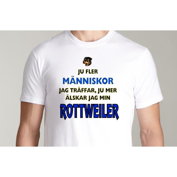 Vit T-shirt  - Rottweiler hund tröja L