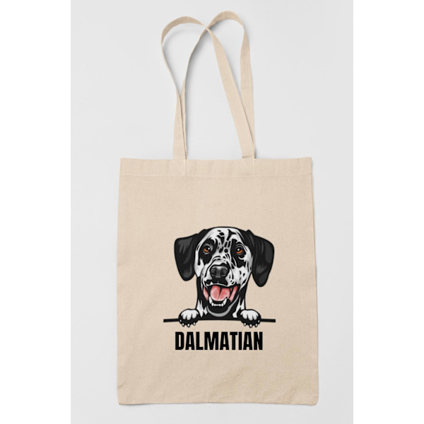 Dalmatian tygkasse hund shopping väska Tote bag Dalmatiner Nature one size