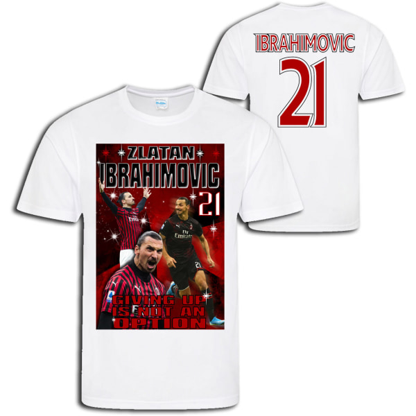 Zlatan Ibrahimovic - AC Milan stil sports t-shirt White L f059 | White | l  | Fyndiq
