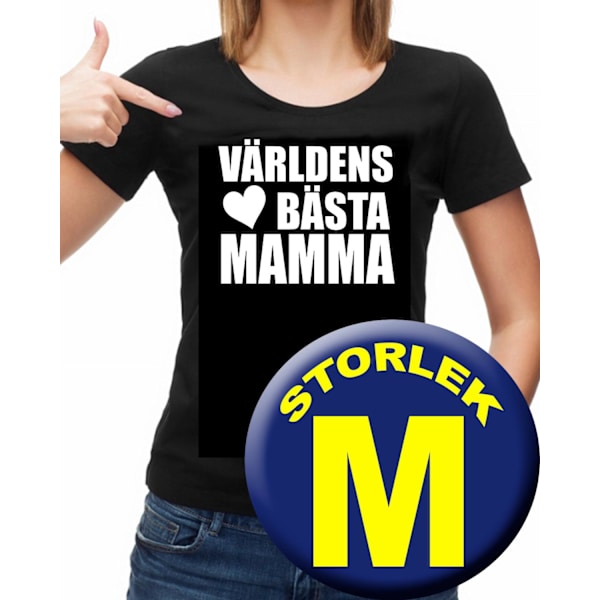 Dam T-shirt  - Världens bästa Mamma heart tröja M