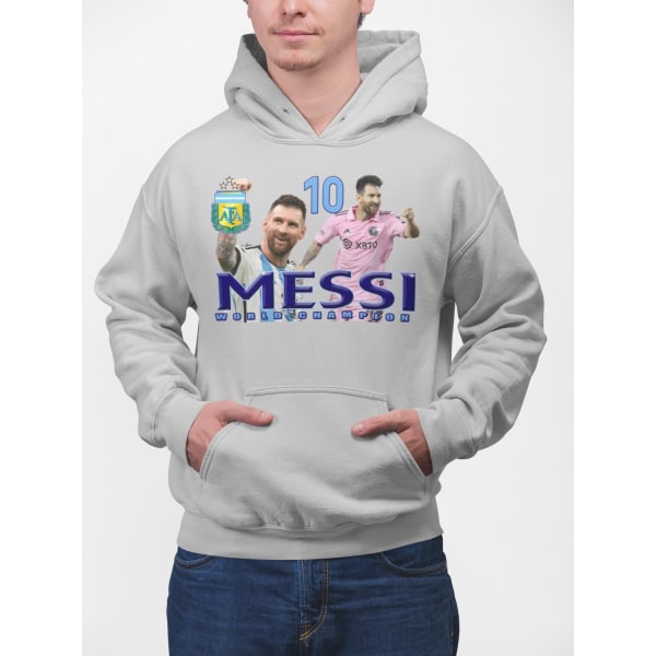 Messi Hættetrøje Ask Hættetrøje Argentina Miami Grey M