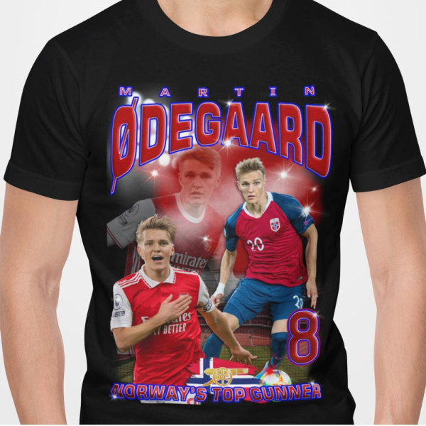 Martin Ødegaard Arsenal Norjan pelaajan musta t-paita L