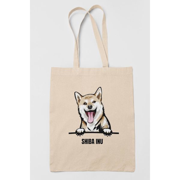Shiba Inu tygkasse hund shopping väska Tote bag Natur one size