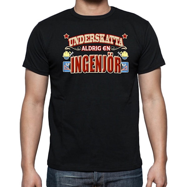 Yrkes T-shirt  - Underskatta aldrig en Ingenjör Black L