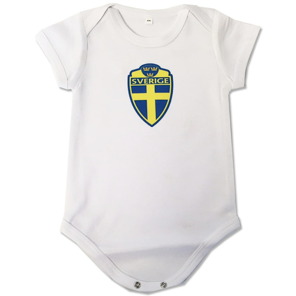 Body - Sverige baby body i vit White 0-3 mån