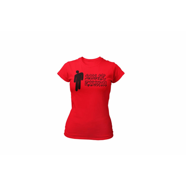 Billie Eilish dam t-shirt - flera färger Röd T-shirt - Large 