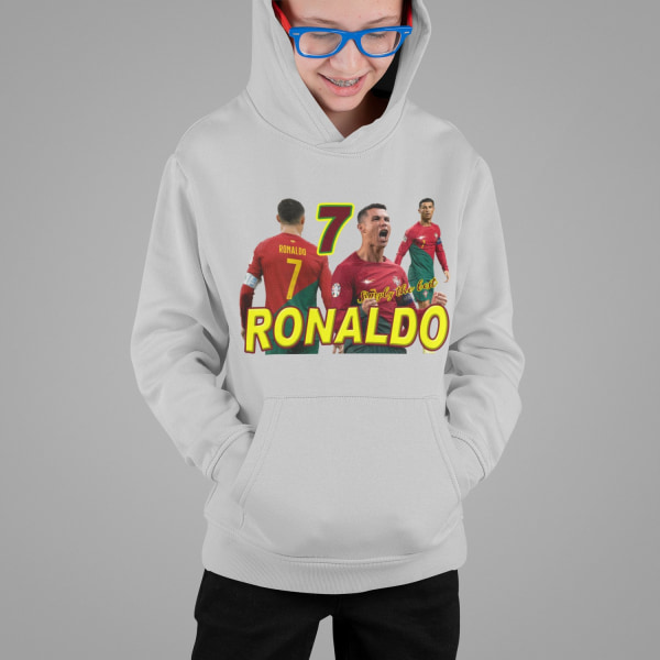 Ronaldo Hættetrøje Ask Hættetrøje Portugal spillerdesign Red 128cl 7-8år