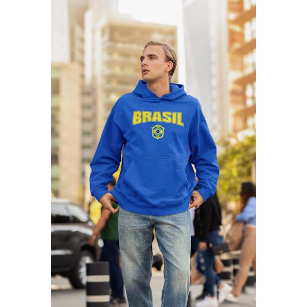 Brasil Hoodie blå - Huvtröja - Brasilien fotbollströja 128cl 7-8år