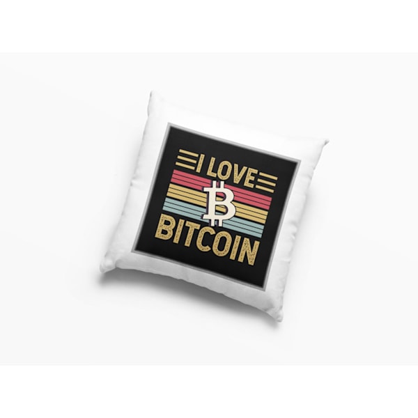 I Love Bitcoin  Kuddfodral 40x40cm