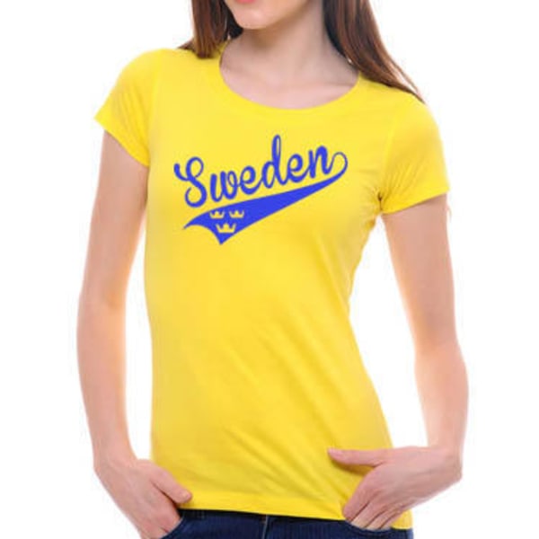 Sweden Swosh stil t-shirt med 3 kroner S