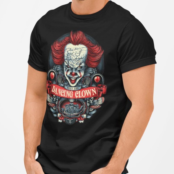 IT t-paita kauhuelokuva kauhu Dancing Clown Halloween Unisex XL