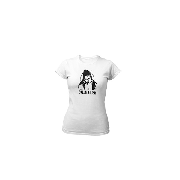 Billie Eilish vit dam t-shirt med cutout design White XL