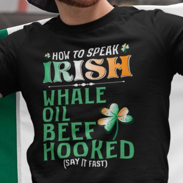 Sådan taler man irsk t-shirt Sjovt design St Patrick XXL
