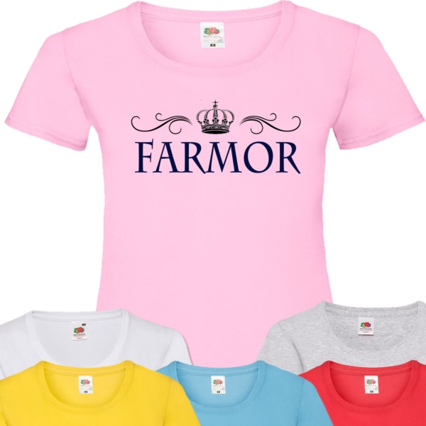 Farmor t-shirt - flera färger - Krona Grå T-shirt - XXL 