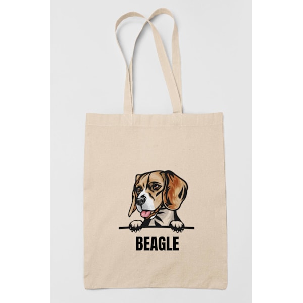Beagle tygkasse hund shopping väska Tote bag Nature one size
