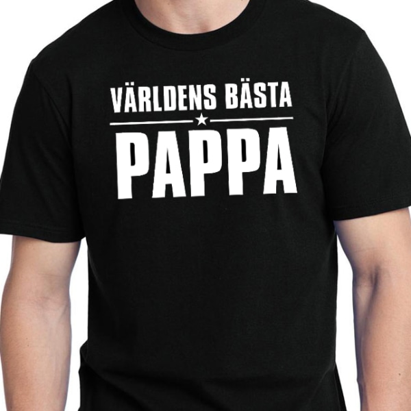 Svart T-shirt med design - Världens bästa pappa L