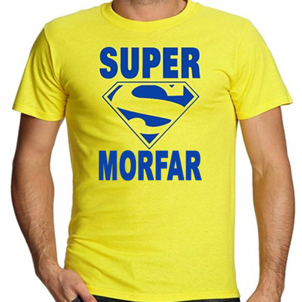 Morfar T-shirt Sverige Gul Super Pappa design S