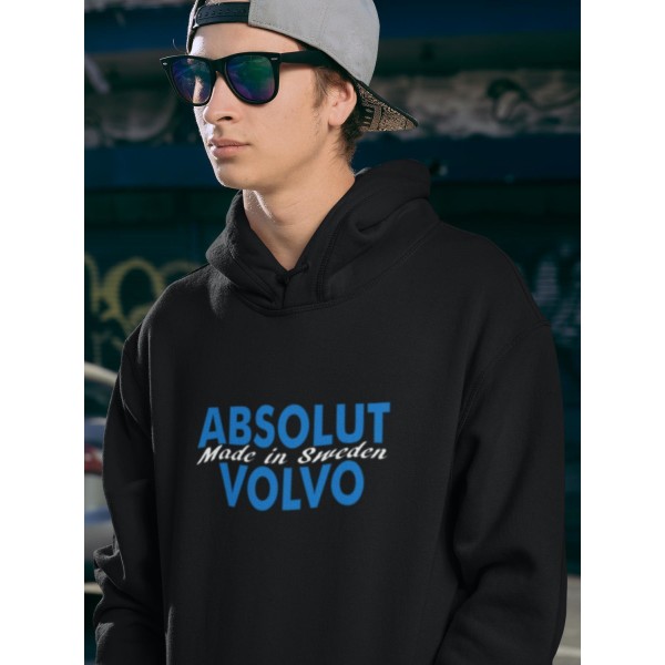 Absolut Volvo Svart huvtröja parodi hoodie XL