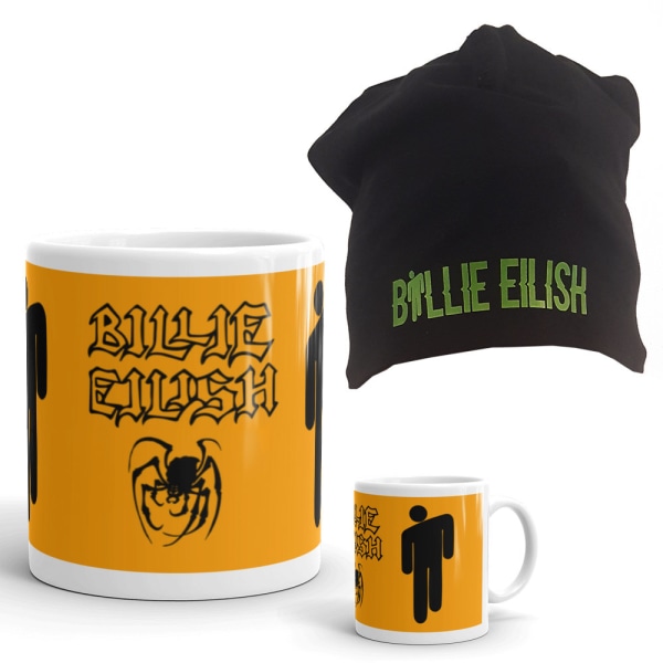 Billie Eilish Mössa + Mugg paket med tryck