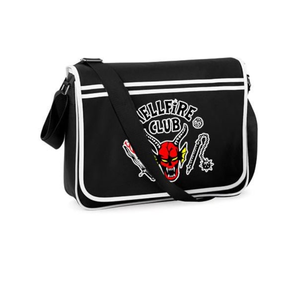 Hellfire stranger things väska med axelrem - skolväska axelväska Black one size