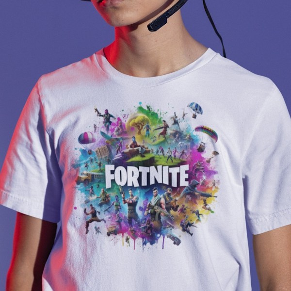 Fortnite t-shirt - super mjuk polyester sports tröja med tryck fram 158cl 