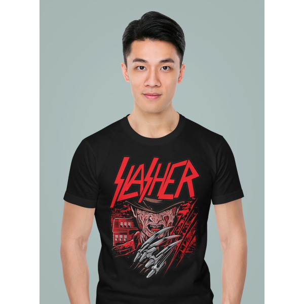 Sort horror t-shirt Freddy Krueger Elm Street slasher L