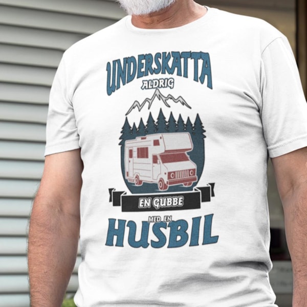 Underskatta aldrig en gubbe med en husbil vit t-shirt White L