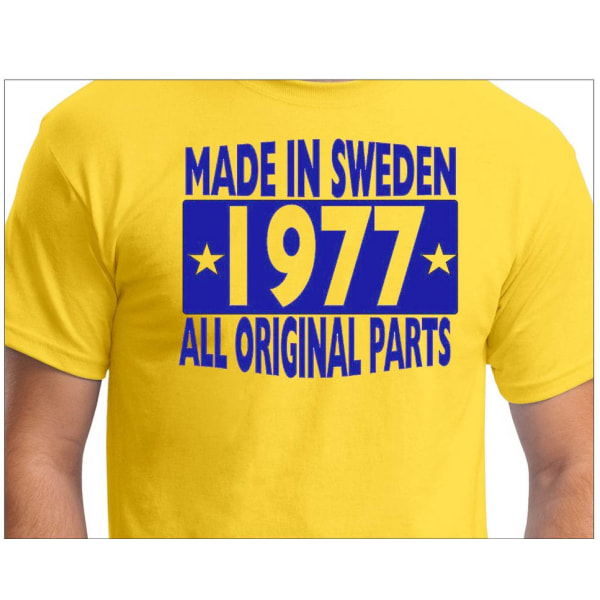 Gul T-shirt Made in Sweden 1977 All original parts XL