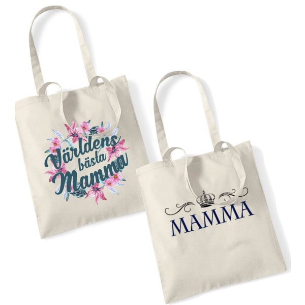 2 st väskor Världens bästa Mamma& krona mamma tygkasse väska
