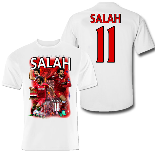 Salah Liverpool t-shirt med print foran og bagpå sportstrøje YNWA Small