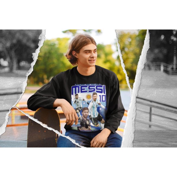 Messi Sweatshirt - Argentina spelare tröja svart 128cl