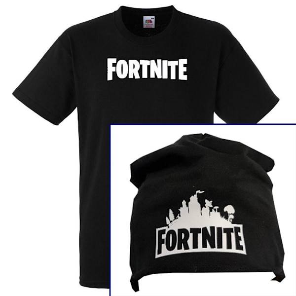 Fortnite børnetekst-t-shirt og kasketpakke 128