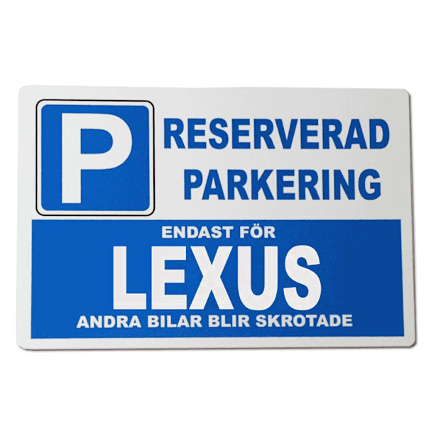 Metall plåtskylt med ' Lexus ' design - 30x20 cm skylt