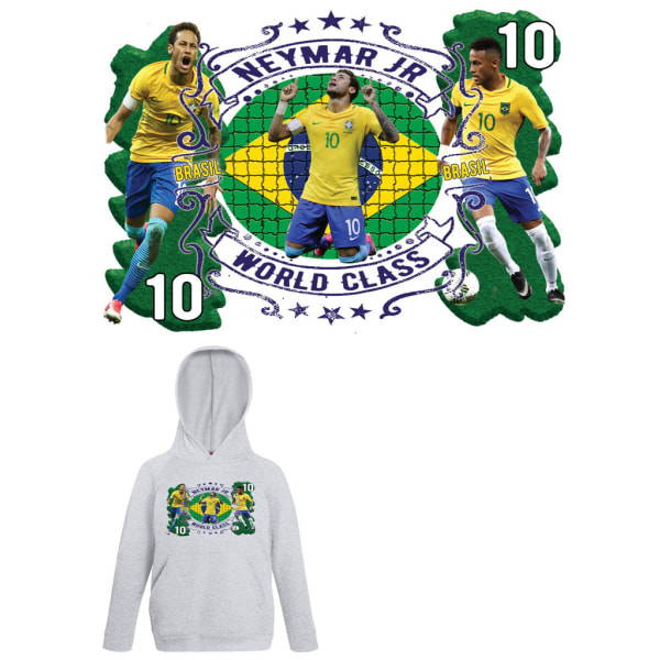 Neymar barn huvtröja med Brasilien spelare design 128cl 7-8 år