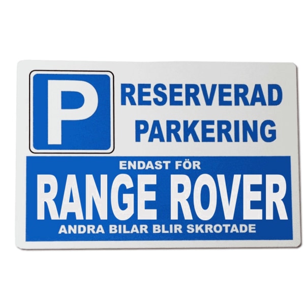 Metall plåtskylt med ' Range Rover ' design - 30x20 cm skylt