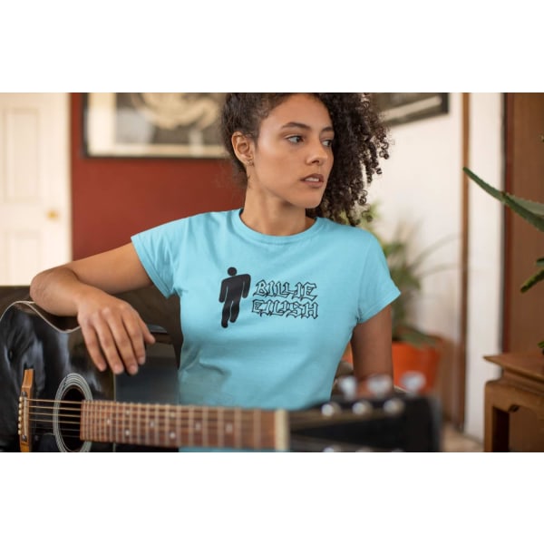 Billie Eilish dam t-shirt - flera färger Rosa T-shirt - Medium 