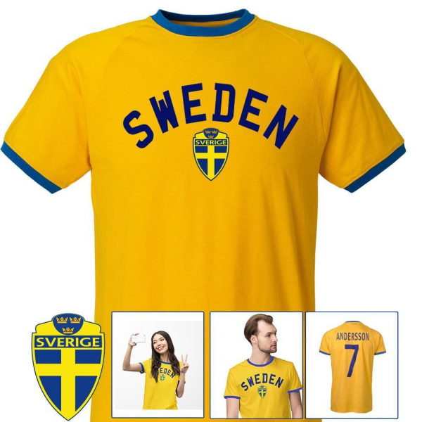 Sverige T-shirt - Ibrahimovic 11 på ryggan Sweden märke 2021 140cl 9-11år