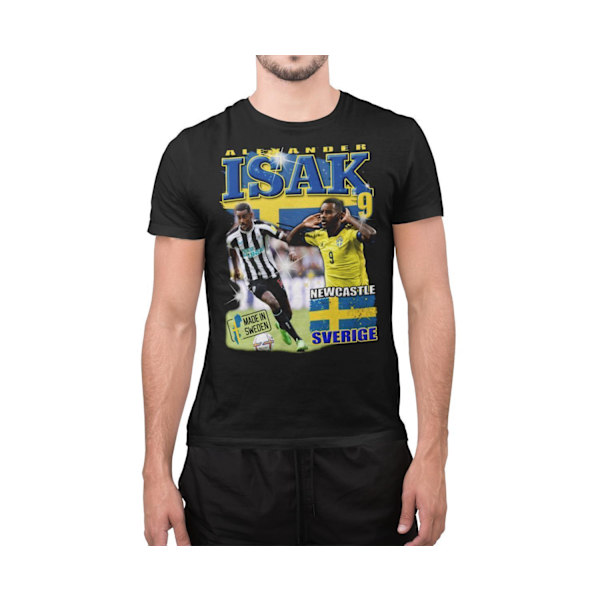 Alexander Isak Svart t-shirt Sverige tröja tryck XXL