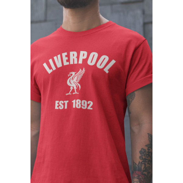 Rød t-shirt i Liverpool 1892-stil L