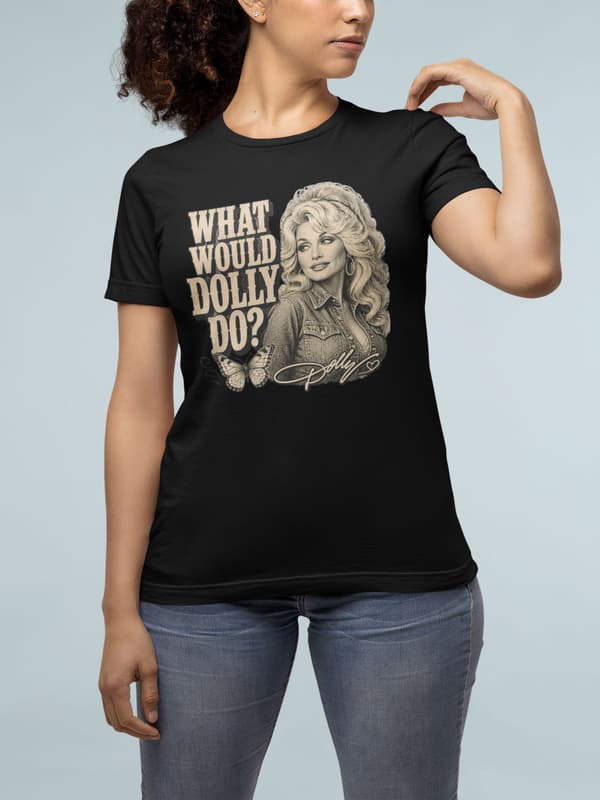 Dolly Parton T-shirt – What would Dolly do – Svart unisextröja M