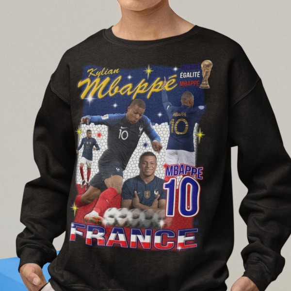 Mbappe Sweatshirt - Ranskan pelaajan paita musta 152cl 11-12år