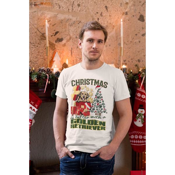 Golden retriever dog t-shirt - Christmas is better with a Golden retriever White S