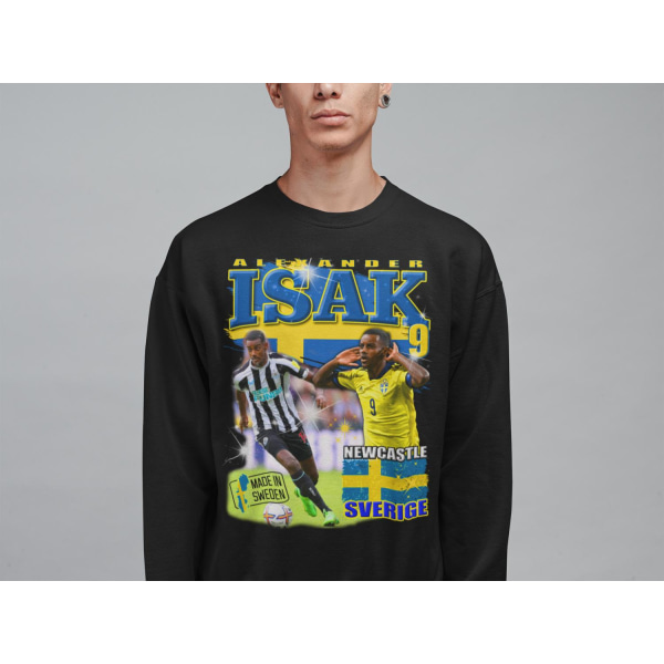 Isak Sweatshirt - Sverige Newcastle spillertrøje sort 128cl