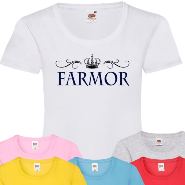 Farmor t-shirt - flera färger - Krona Vit T-shirt - Small 