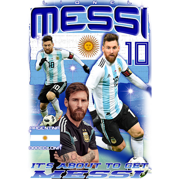 Messi Tshirt Argentina tröja med tryck fram & bak 130 7-8år