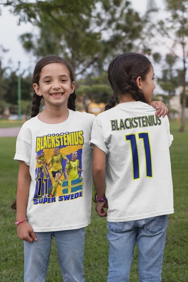 Stina Blackstenius Supportertröja –Vit, Supermjuk polyester med tryck fram & bak M