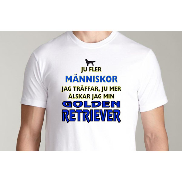 Vit T-shirt  - Golden Retriever hund tröja S