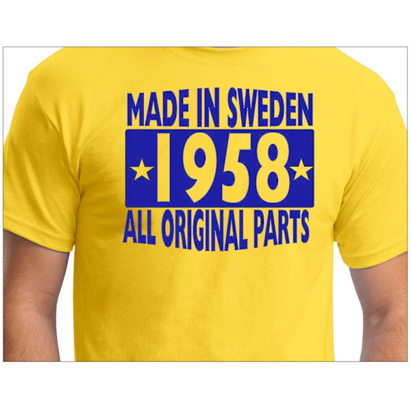 Gul T-shirt Made in Sweden 1958 All original parts M