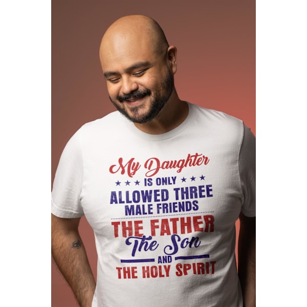 Vit pappa t-shirt . Daughter 3 male friends only tröja S
